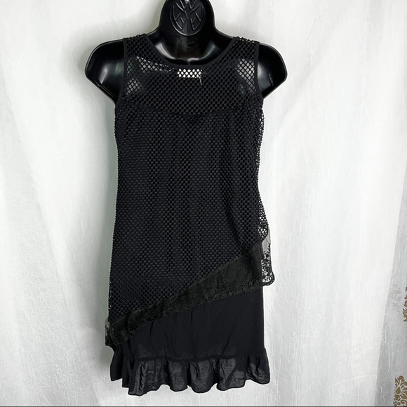 3/15❤️JON & ANNA Asymmetrical Fishnet Lace Top - Picture 10 of 13